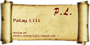 Patay Lili névjegykártya